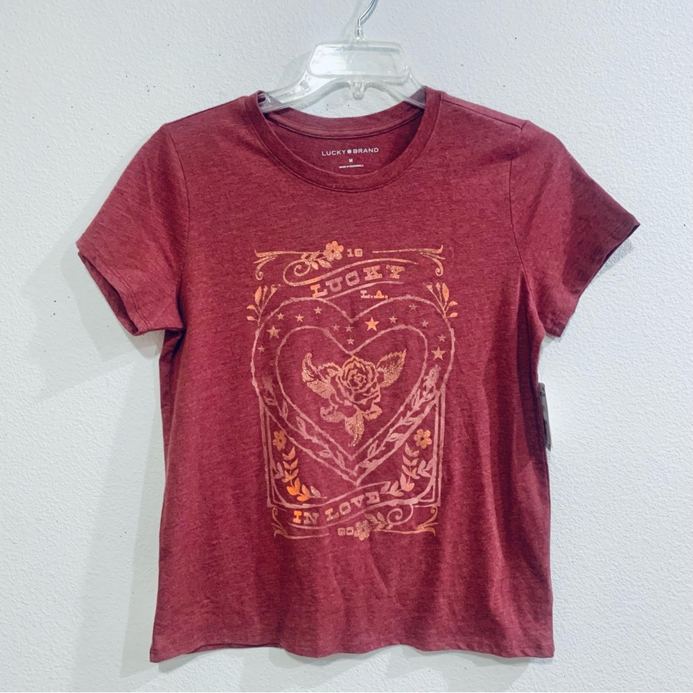 Lucky Brand Women's Red Graphic Tee